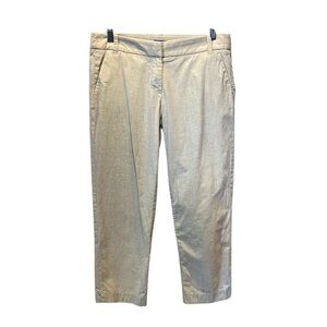 J. Crew Women’s Beige Tan Linen Cocktail Capri Pants City Fit Size 6
